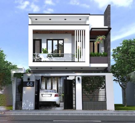 Nhà phố mặt tiền 8m hiện đại