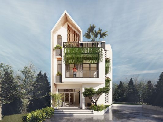 Mẫu thiết kế nhà phố mặt tiền 8m hiện đại