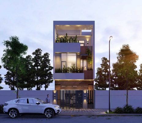 Kiến trúc nhà phố mặt tiền 6m phong cách hiện đại